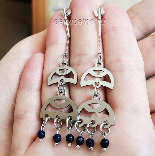 серьги из нержавеющей стали с подвесками