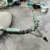 колье с амазонитом и нефритом