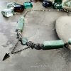 колье с амазонитом и нефритом