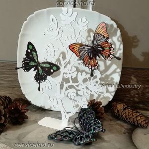 Декор дерево с бабочками белое